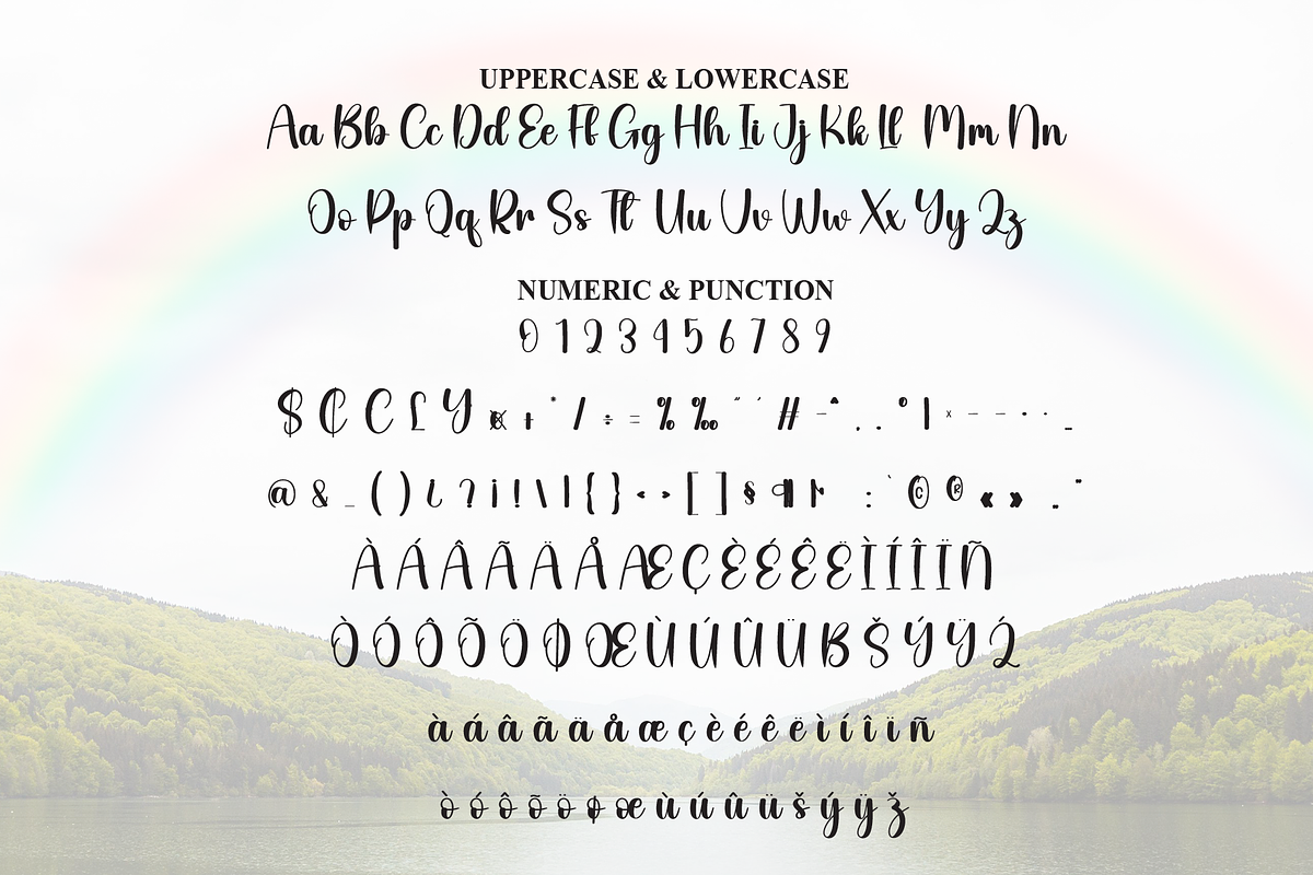 Rainbow | Script Font, a Handwritten Font by Scratchones (Photo 7 of 7)