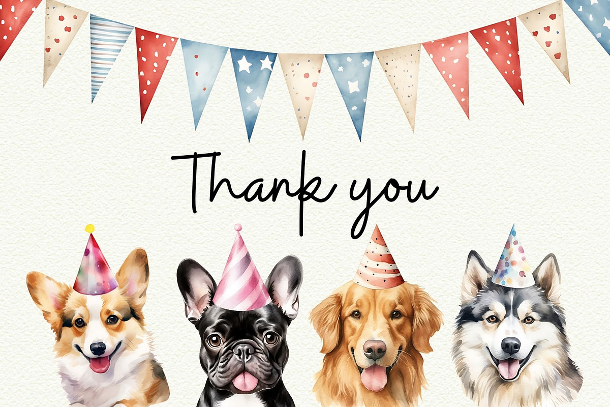 Pawfect Birthday Dog Breeds Clipart, an Object Graphic by Anna Design Studio (Photo 10 of 10)