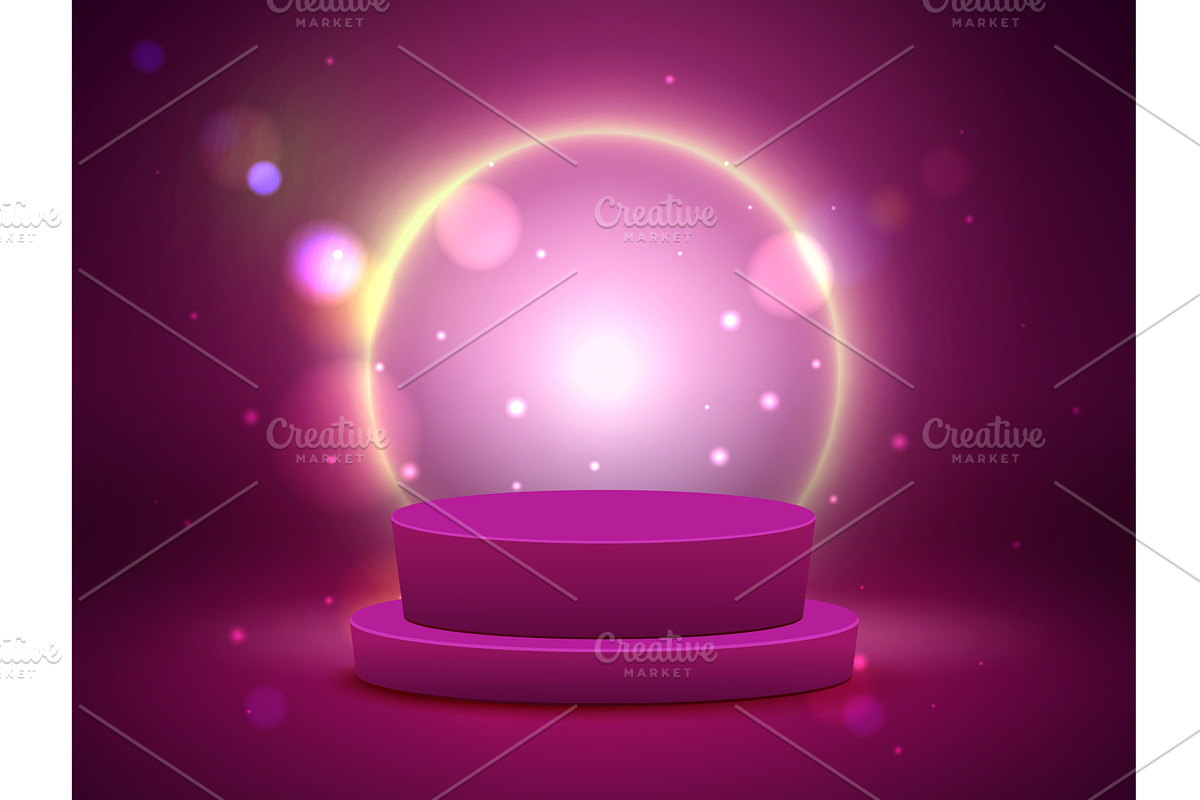 Realistic catwalk with glow circle, an Illustration by Vectorbuum