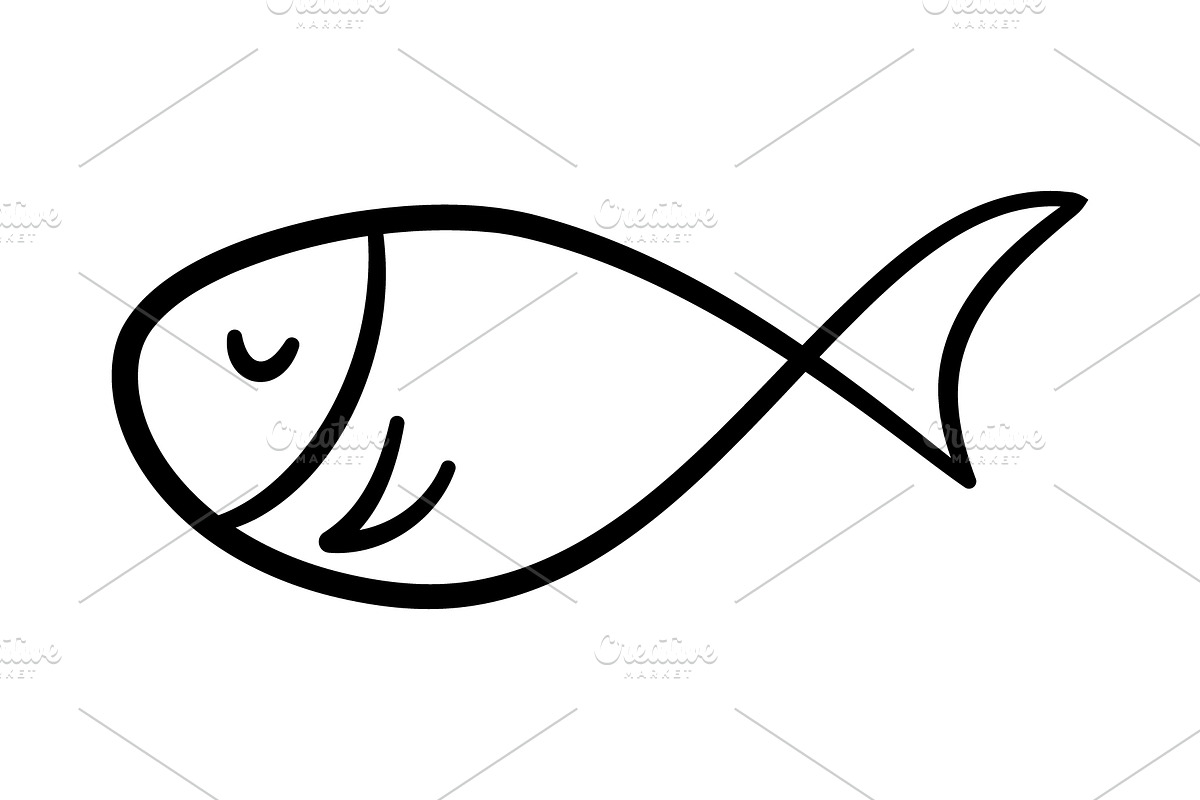 Doodle Hand Drawn Fish Collection, an Animal Illustration by Elena Pimukova (Photo 7 of 13)