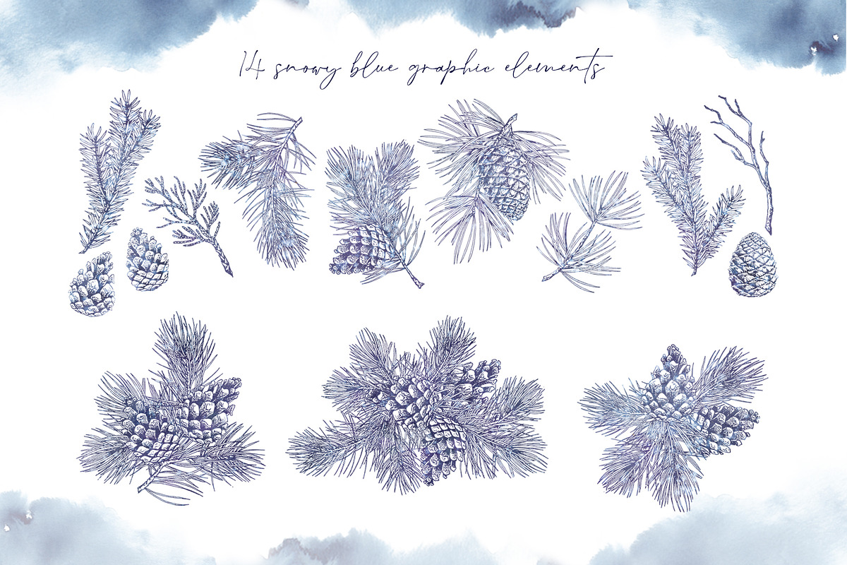 Snowy Forest Trees & Branches, an Object Graphic by Jeanna Draw (Photo 4 of 11)