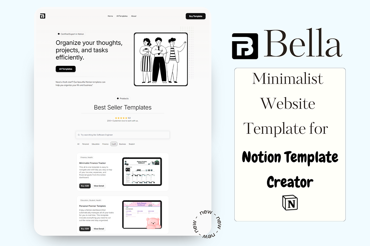 Framer Notion Template Seller, a Websites & App Template by DaisyStudio (Photo 1 of 9)