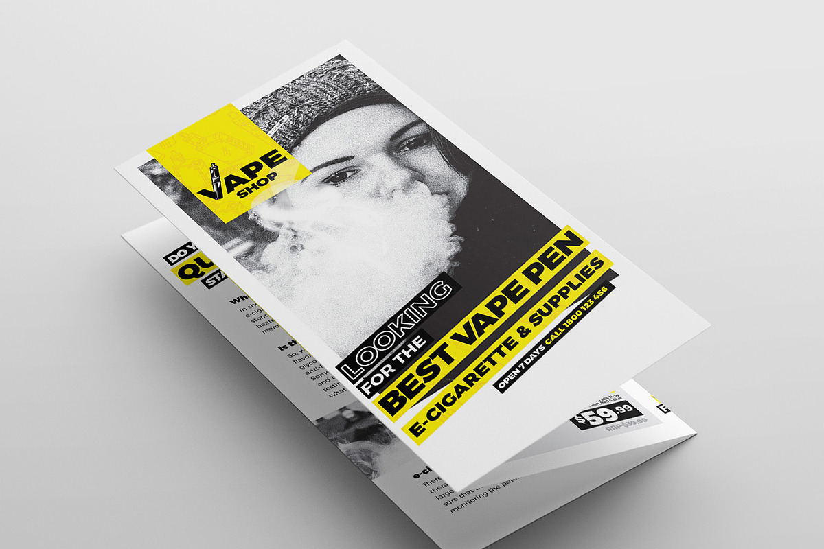 Vape Shop Trifold Brochure Template, a Brochure Template by BrandPacks
