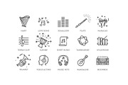 Music Icon Set, an Outline Icon by Tettygreen (Thumbnail 2 of 2)