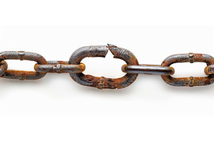 Rusted Broken Chain Link, a Background Photo by piter.goskov