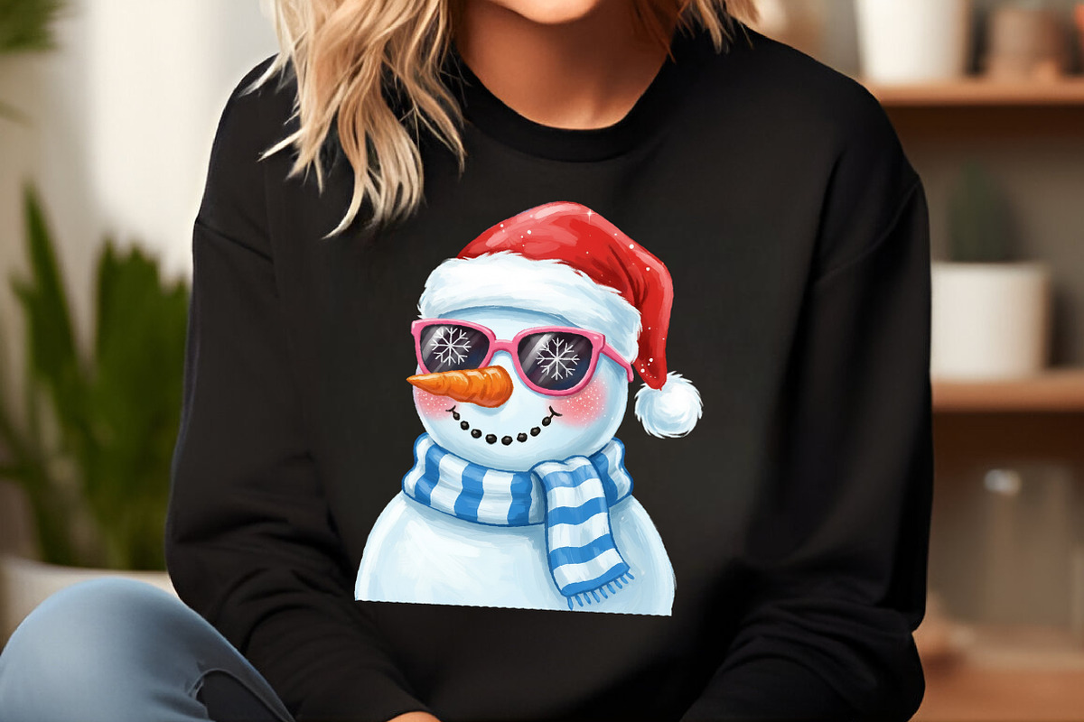Glitter Christmas Snowman PNG, an Illustration by SinaCreation (Photo 4 of 7)