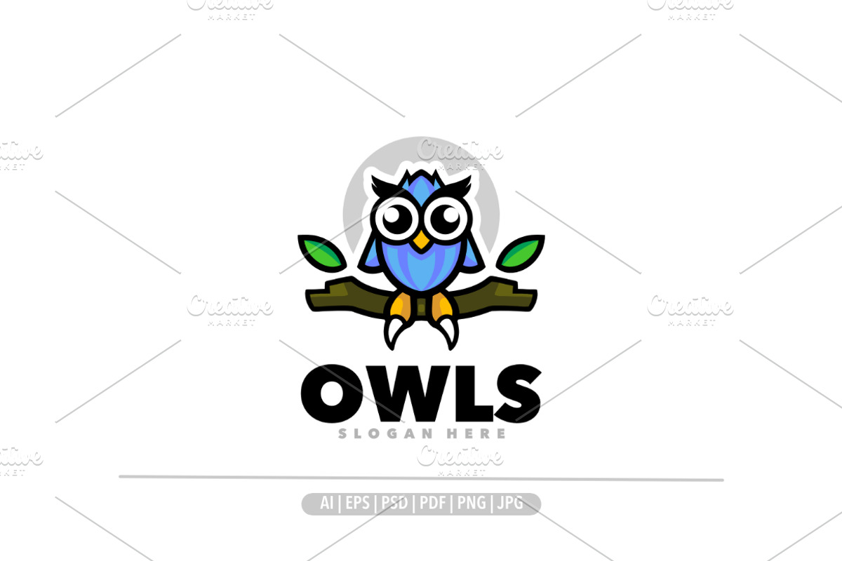Cute owl mascot logo design, a Branding & Logo Template by Bayuktx