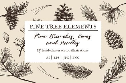 Pine Tree Elements | Illustrations, an Object Illustration by Max Lockwood