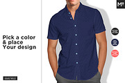 Short Sleeves Dress Shirt Mock-up, a Household Mockup by Mocca Mockups Store (Thumbnail 4 of 9)