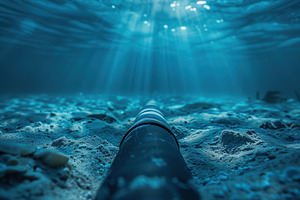 Optical fiber cable on the ocean floor, a Technology Photo by AlyaAnd
