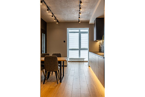 Modern open plan kitchen and dining
