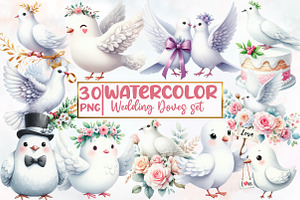 Wedding Doves Clipart, an Illustration by Designworld