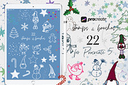 Winter Procreate Brushes & Stamps, a Shape Add-On by Ducatum (Thumbnail 1 of 8)