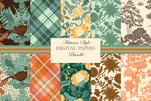 Cozy Fall Autumn Patterns AI & PNG