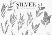 Silver leaves, splatters & strokers, an Illustration by LuiDesignStudio (Thumbnail 2 of 6)
