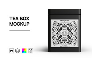 Rectangular Tea Box Editable Mockup