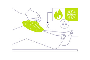 Cold and heat pain relief abstract, a Healthcare Illustration by Visual Generation