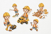 Cute Construction Worker Cartoon, a Work Illustration by Gohsantosa (Thumbnail 3 of 4)