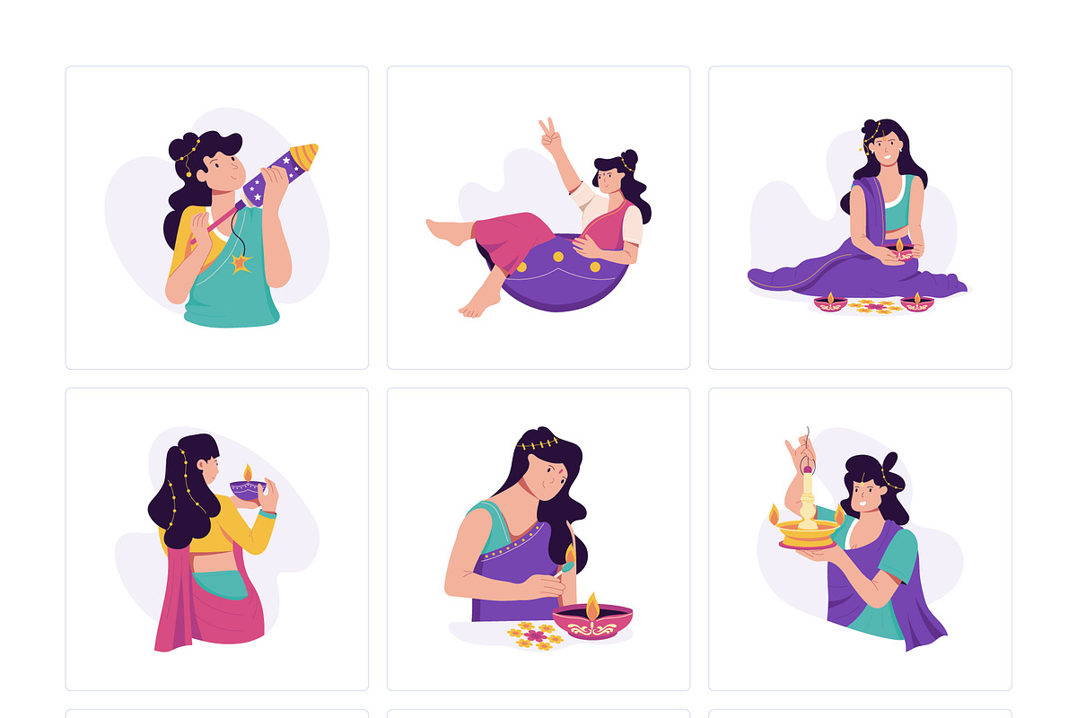 Diwali Illustration Art Set, a Seasonal Illustration by Prosymbols (Photo 6 of 8)