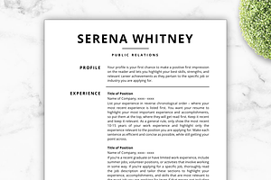 Resume Template/CV - Serena