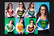 Super Girl T-Shirt Mock-Up Set, a Shirt Mockup by Freeman Studio (Thumbnail 7 of 13)
