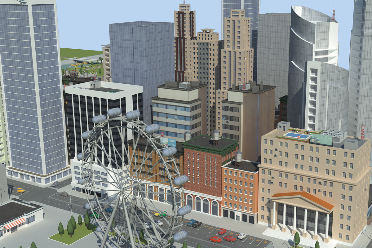 Realistic Lowpoly Simple City VR/AR, an Environmental 3D Model by NOMODOL (Photo 19 of 59)