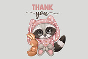 Baby raccoon , baby animals, an Animal Illustration by designs.svkl (Thumbnail 8 of 8)