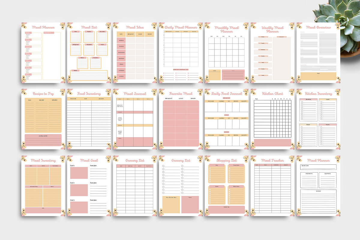 Editable Canva Meal Planner Template, a Stationery Template by Ultimate ...