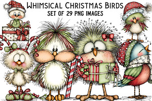 Whimsical Fluffy Christmas Birds, an Illustration by Craft Nest