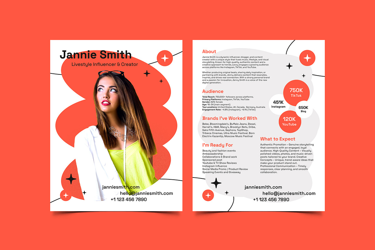 Influencer Media Press Kit / EPK, a Resume Template by vinyljunkie (Photo 2 of 8)