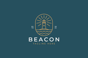 Lighthouse Logo Beacon Harbor, a Branding & Logo Template by Signatoro