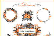 Halloween Flowers, Leaves, & Wreaths, a Decorative Illustration by Kelly Jane Creative (Thumbnail 3 of 3)