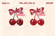 Retro Cherry Illustrations PNG & SVG, an Object Graphic by Marie T (Thumbnail 11 of 12)