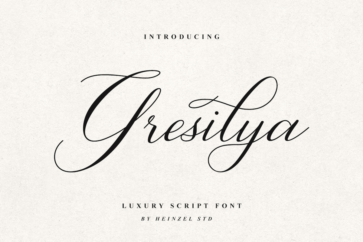 Gresilya Calligraphy Script Font, a Handwritten Font by Heinzel Std (Photo 1 of 10)
