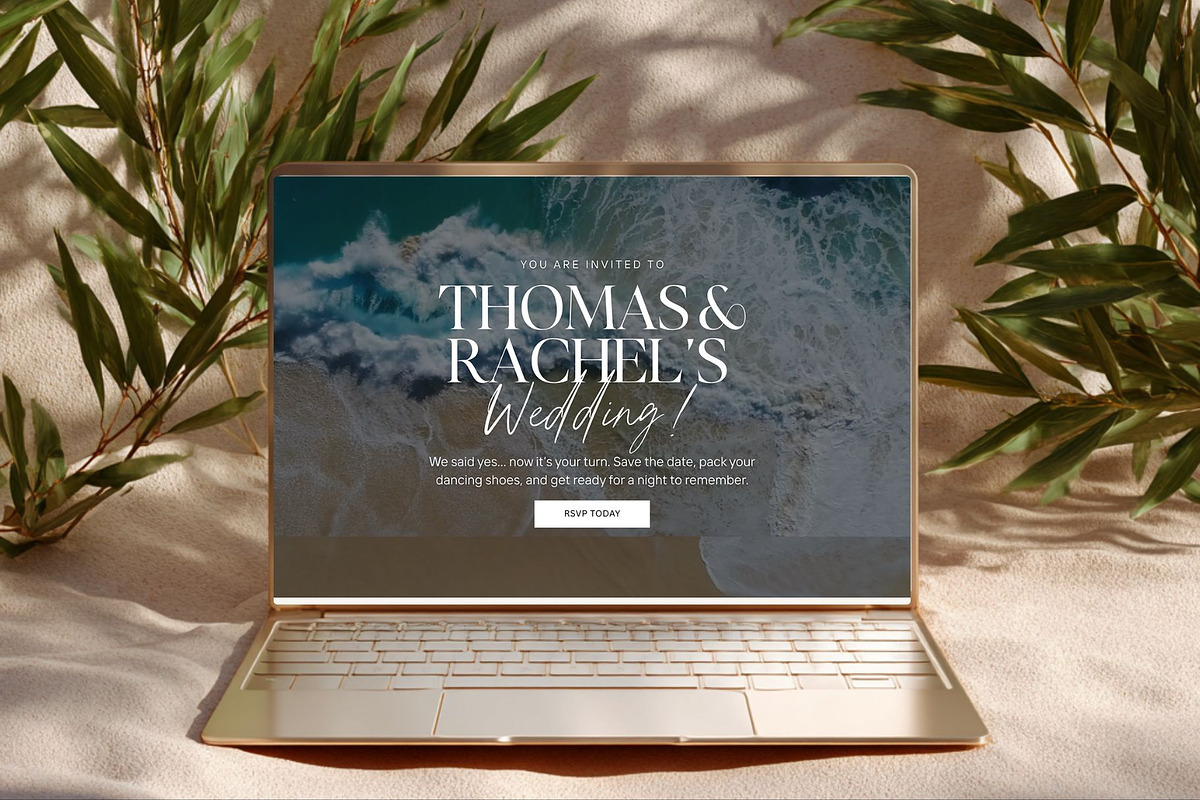 Beach Wedding Website Template preview 2