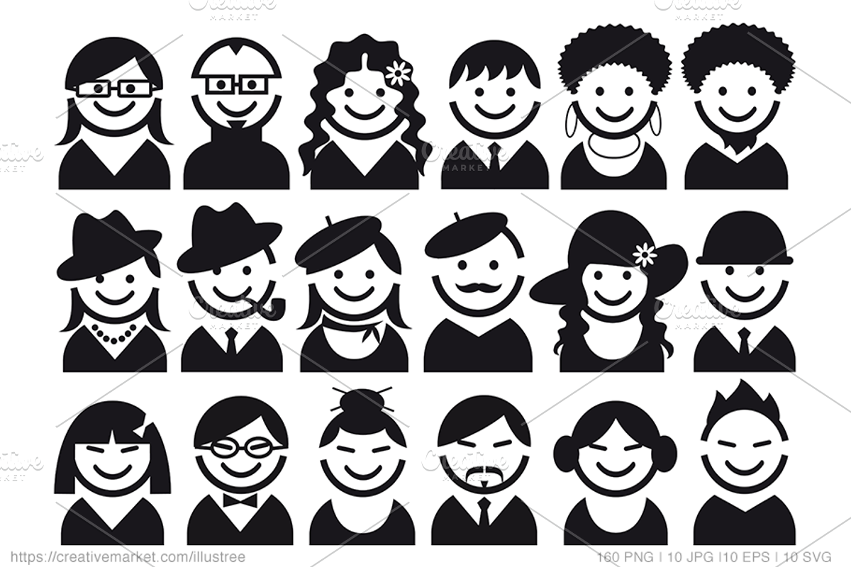 Avatar bundle, 160 vector icons, an Icon by Illustree (Photo 3 of 12)