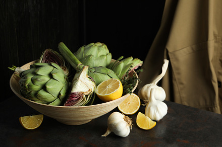 Concept of healthy food with artichoke plant, a Food & Drink Photo by AtlasStudio PRO