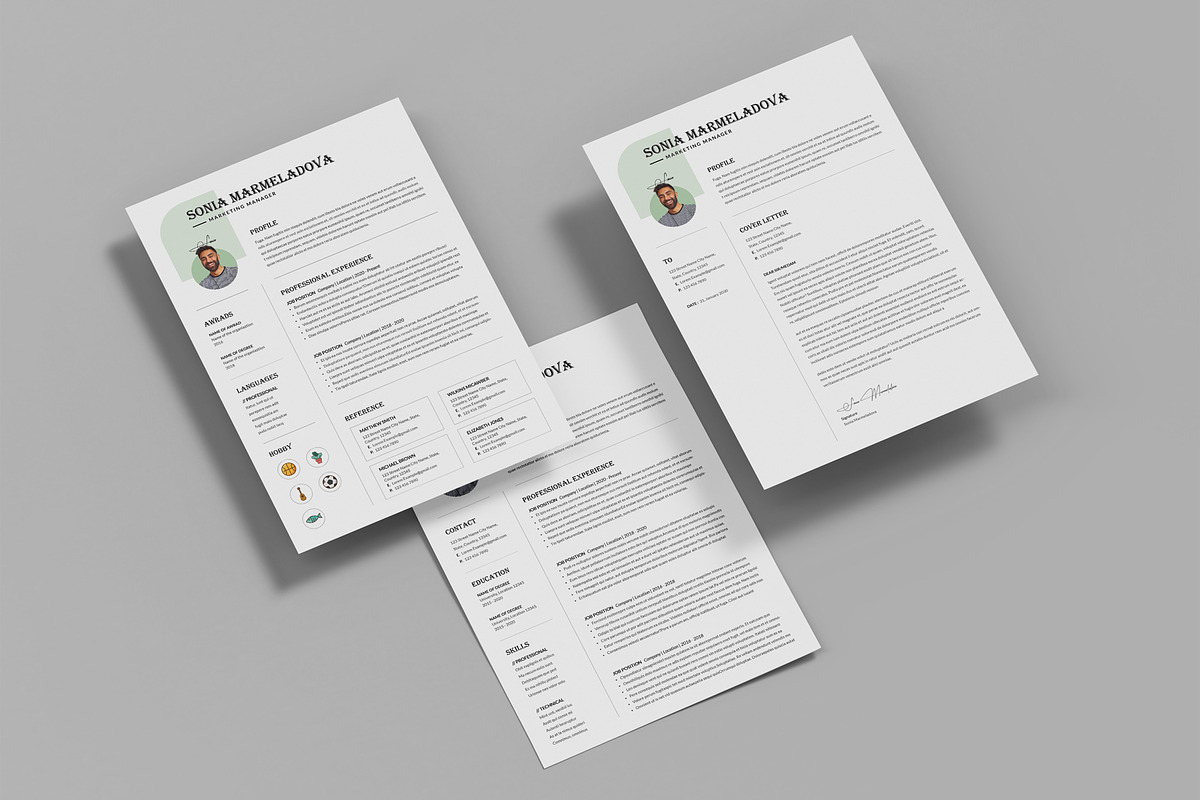 3 Page Resume Template CV Template, a Resume Template by PixelStudio (Photo 10 of 10)