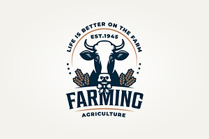 vintage farm agriculture emblem logo, a Branding & Logo Template by Blazybone
