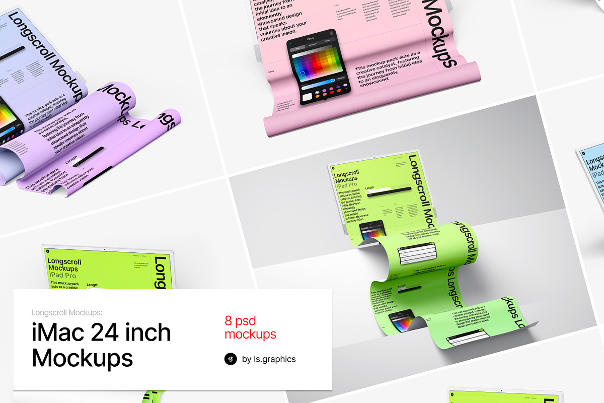 iMac 24 inch Longscroll Mockups, a Mac Mockup by ls.graphics (Photo 1 of 10)