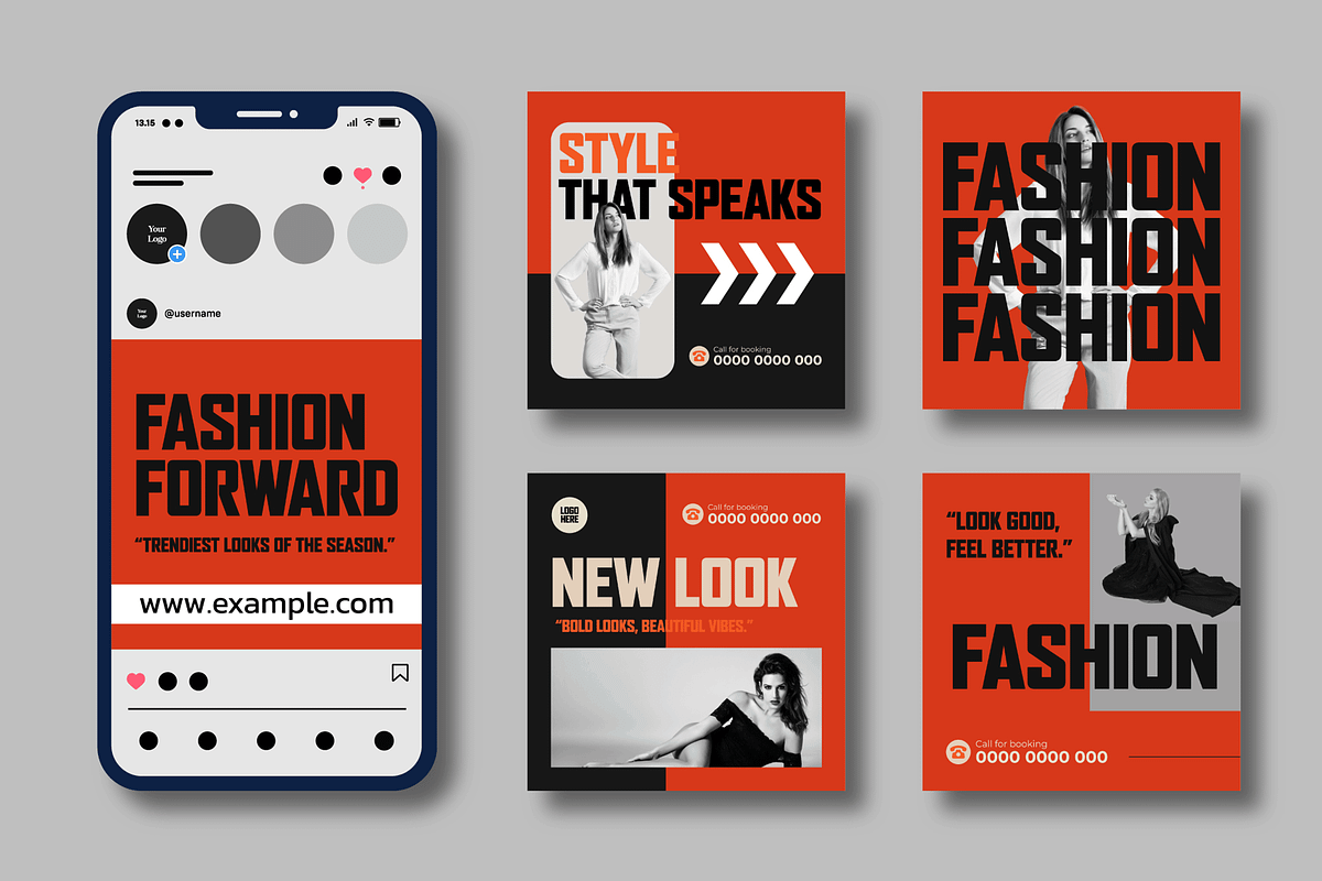 Modern Fashion Post Template Layout, a Social Media Template by MightyDesign (Photo 2 of 8)