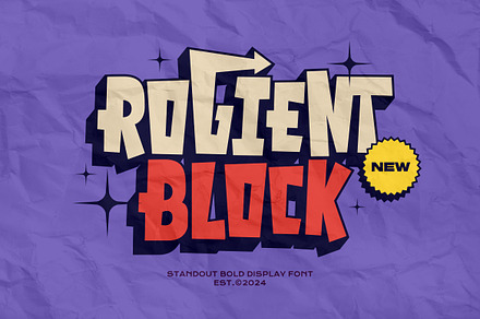 Rogient Block - Street Display Font, a Sans Serif Font by Imoodev