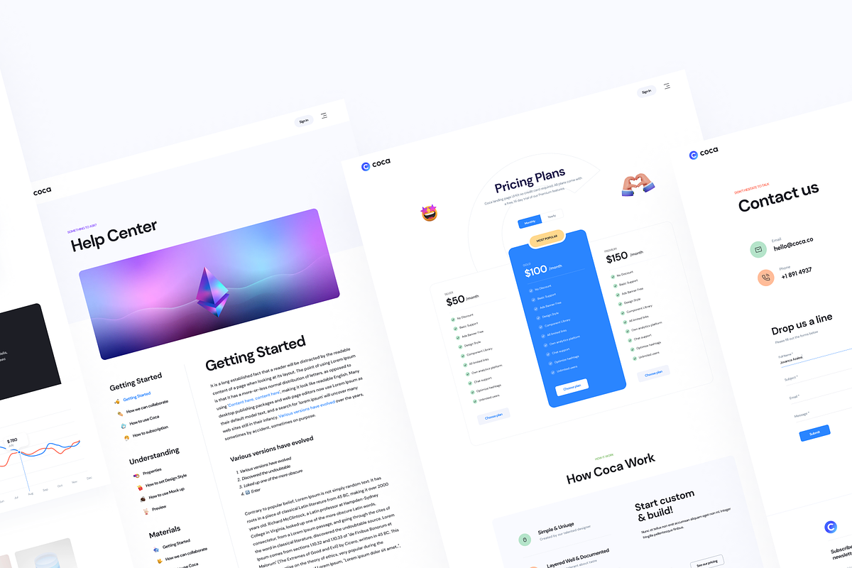 Coca - SaaS Landing Page Kit V1, an UI Kit Template by Sans Design (Photo 7 of 8)