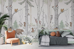 Wallpaper mockup | Boy's room mockup
