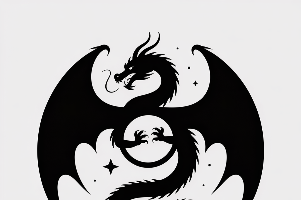 A bold dragon silhouette logo, an Illustration by Amazin_art (Photo 7 of 16)