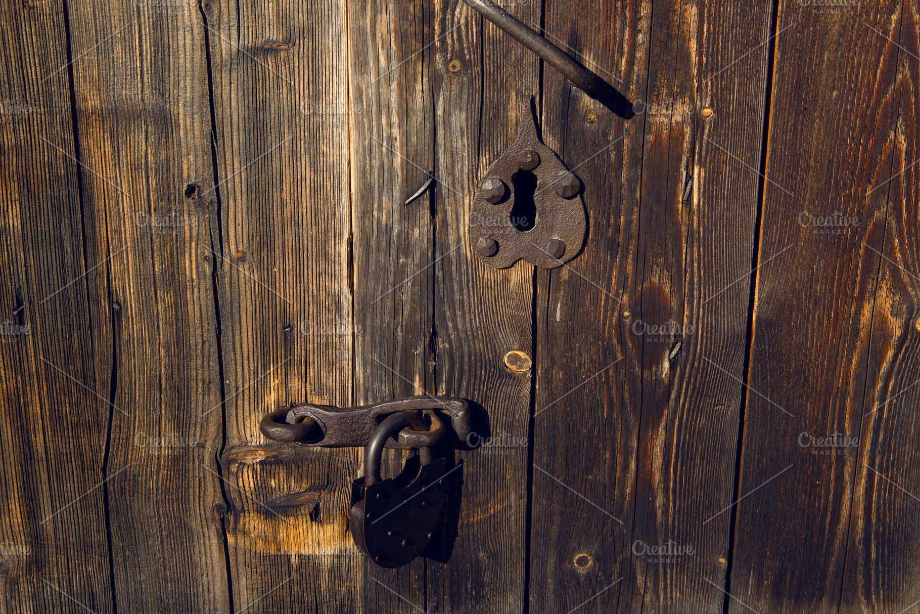 part of the old brown wooden door, an Abstract Photo by SaulichPhoto