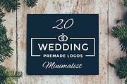20 Minimalist Wedding Logos Vol1, a Branding & Logo Template by MockUpgrade (Thumbnail 1 of 3)