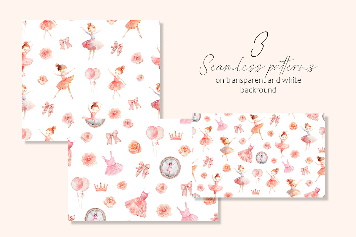 Watercolor Ballerinas Clipart Set, a Decorative Illustration by AlineArtStore (Photo 5 of 11)
