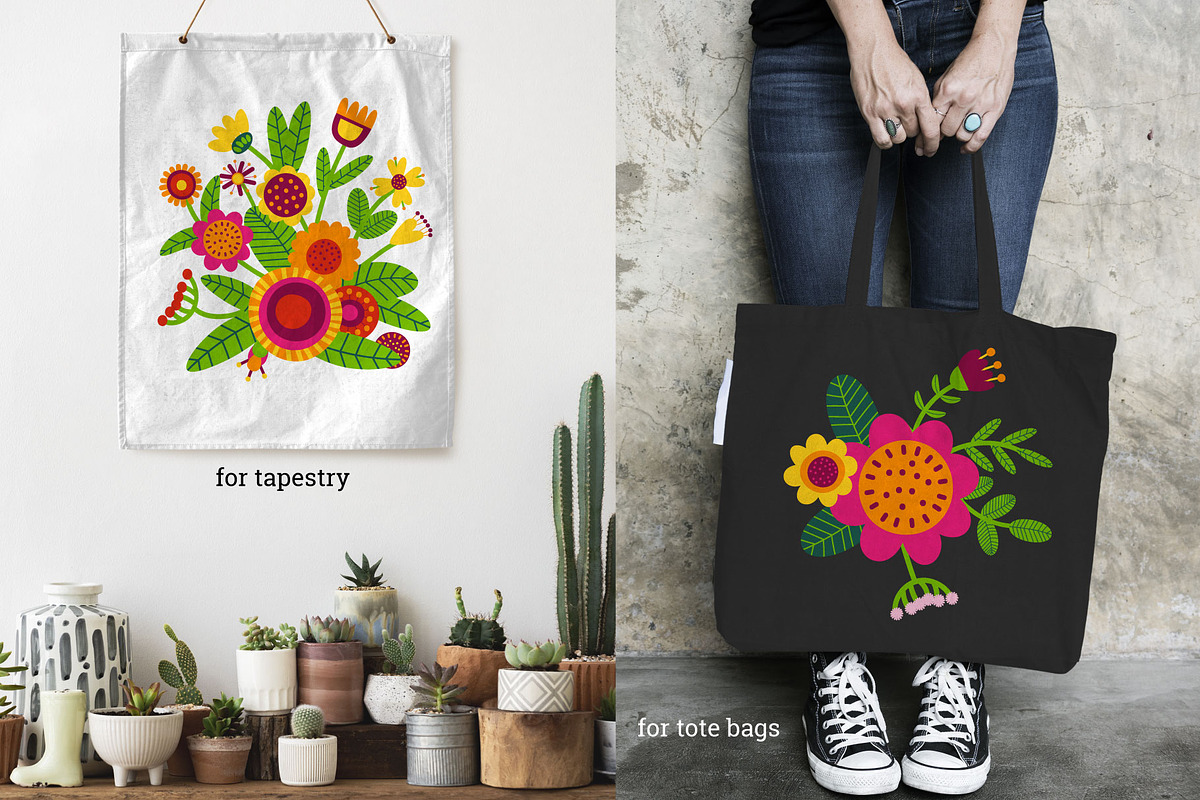 Folk Flowers. Folk Pattern, an Illustration by AvaAva (Photo 13 of 26)