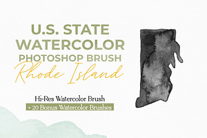 Rhode Island US Watercolor PS Brush